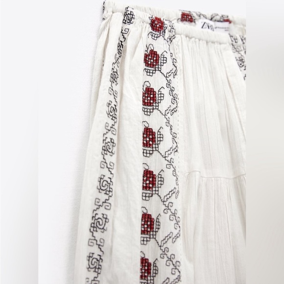 Zara NWT Embroidered Long Skirt size XS-S - Picture 8 of 17